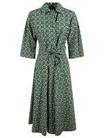 Load image into Gallery viewer, green shirt cotton dress
