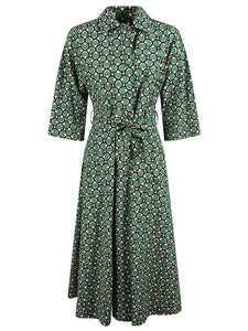 green shirt cotton dress