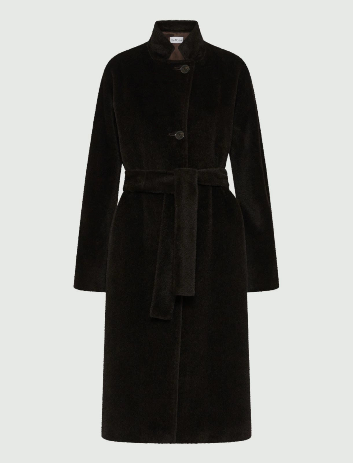 brown alpaca & wool coat