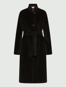 brown alpaca & wool coat