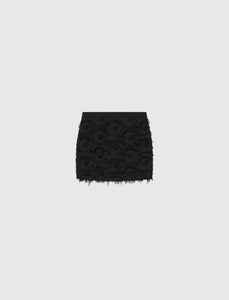 black short flared skirt