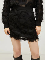 Carregar imagem no visualizador da galeria, black short flared skirt
