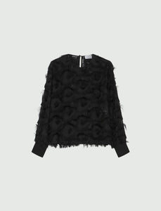 black fil coupé blouse