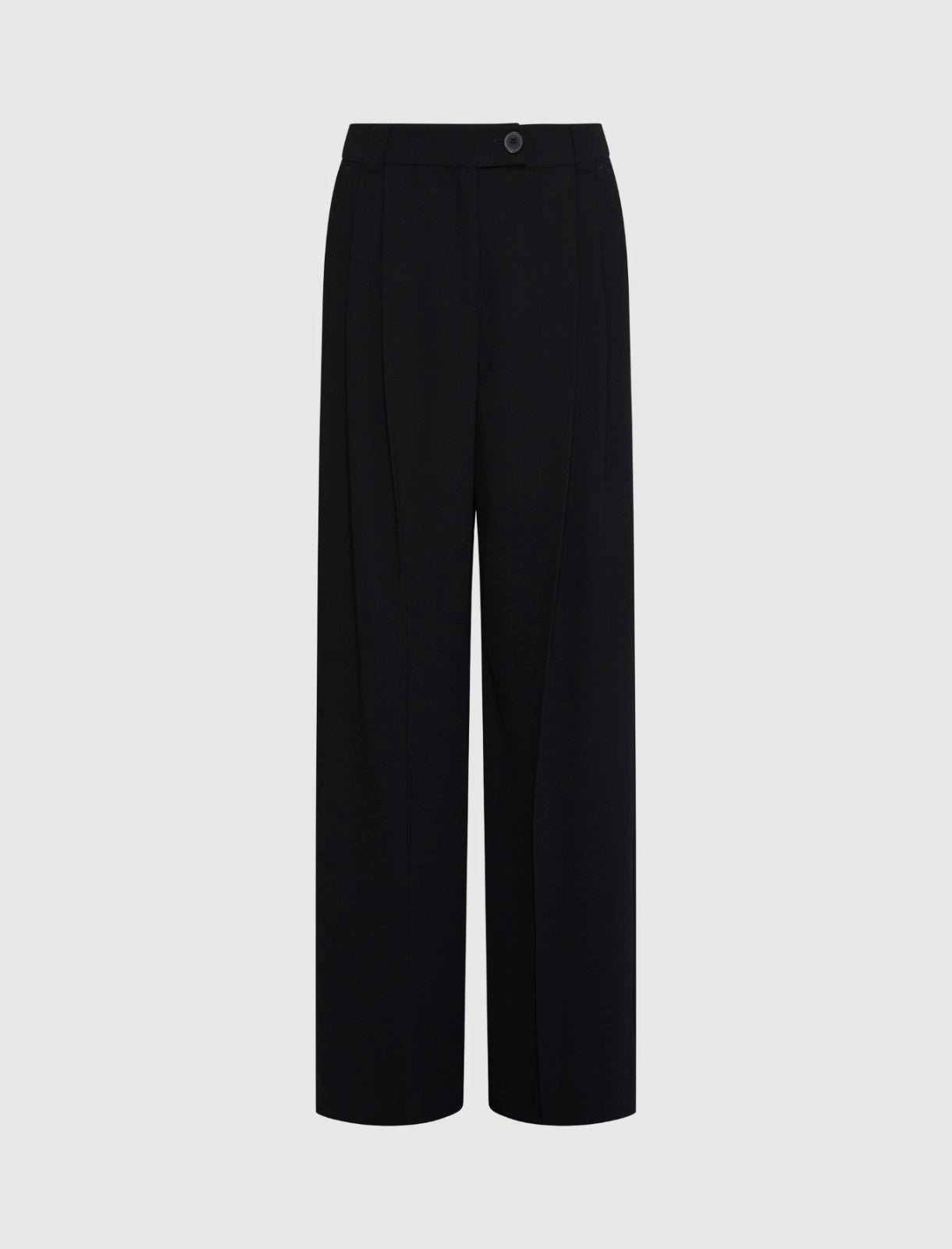 black relaxed-fit envers satin trousers