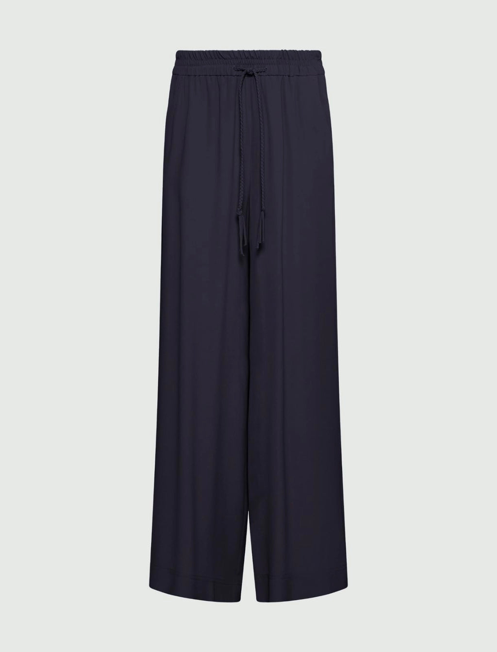 navy Straight-fit crepe trousers