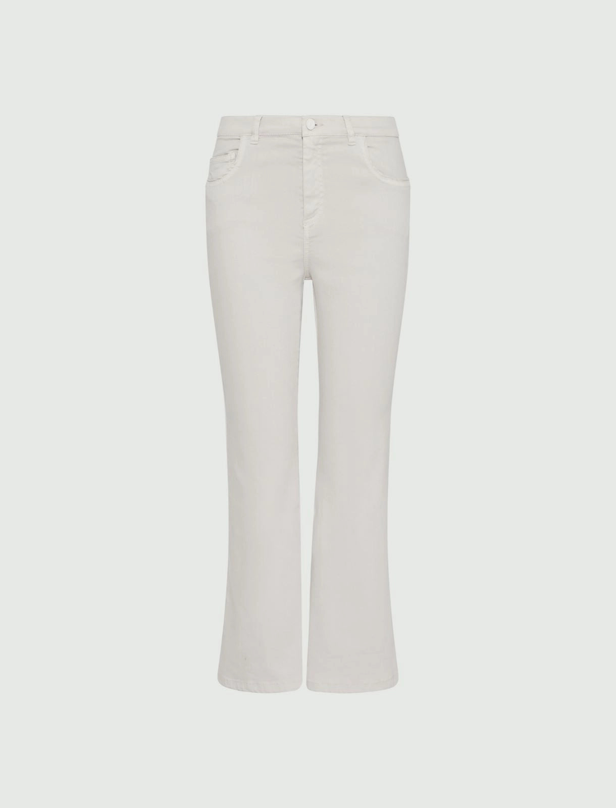 wool white flared jeans