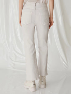 wool white flared jeans