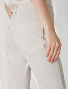 wool white flared jeans