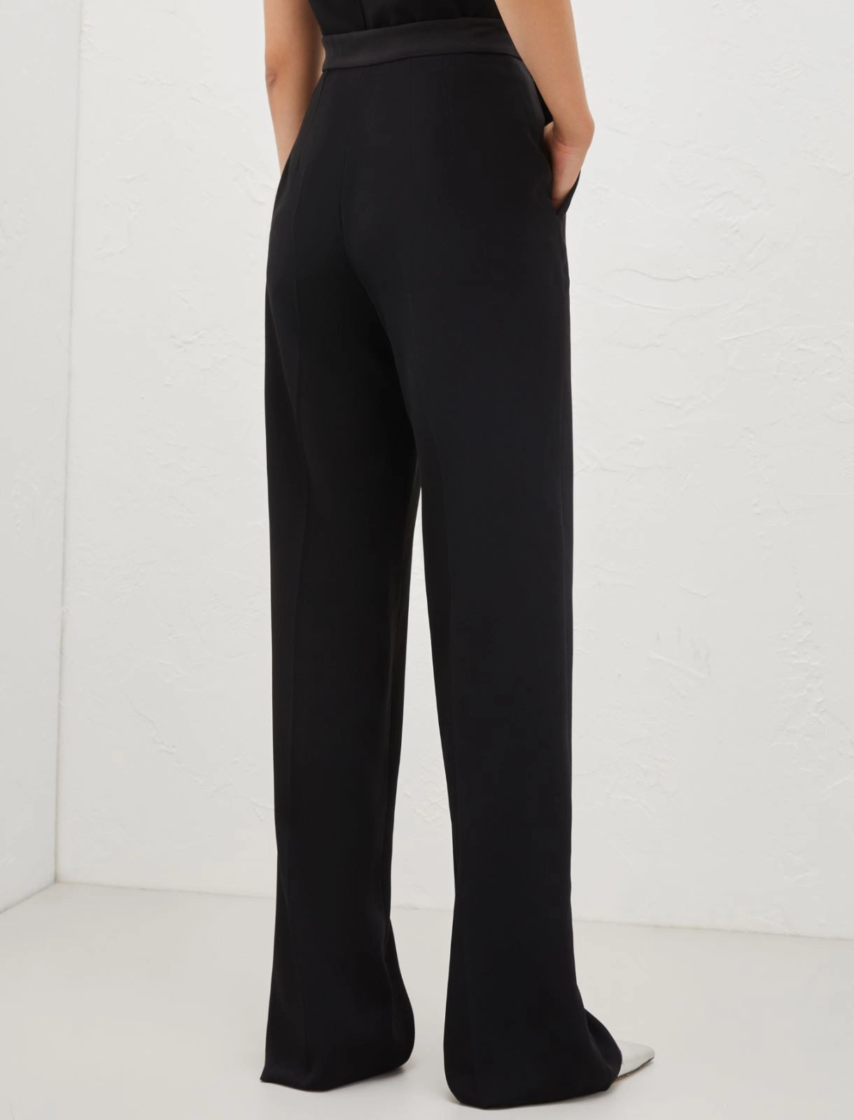 black straight trousers