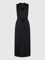 Carregar imagem no visualizador da galeria, black long belted dress
