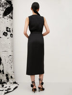 Carregar imagem no visualizador da galeria, black long belted dress
