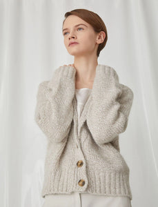 wool white mohair cardigan