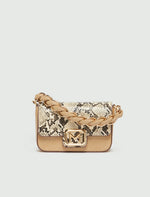 Load image into Gallery viewer, bag with reptile-print flap detail
