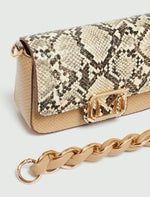 Load image into Gallery viewer, bag with reptile-print flap detail
