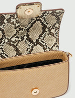 Load image into Gallery viewer, bag with reptile-print flap detail
