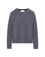 Carregar imagem no visualizador da galeria, titanium v-neck ribbed sweater
