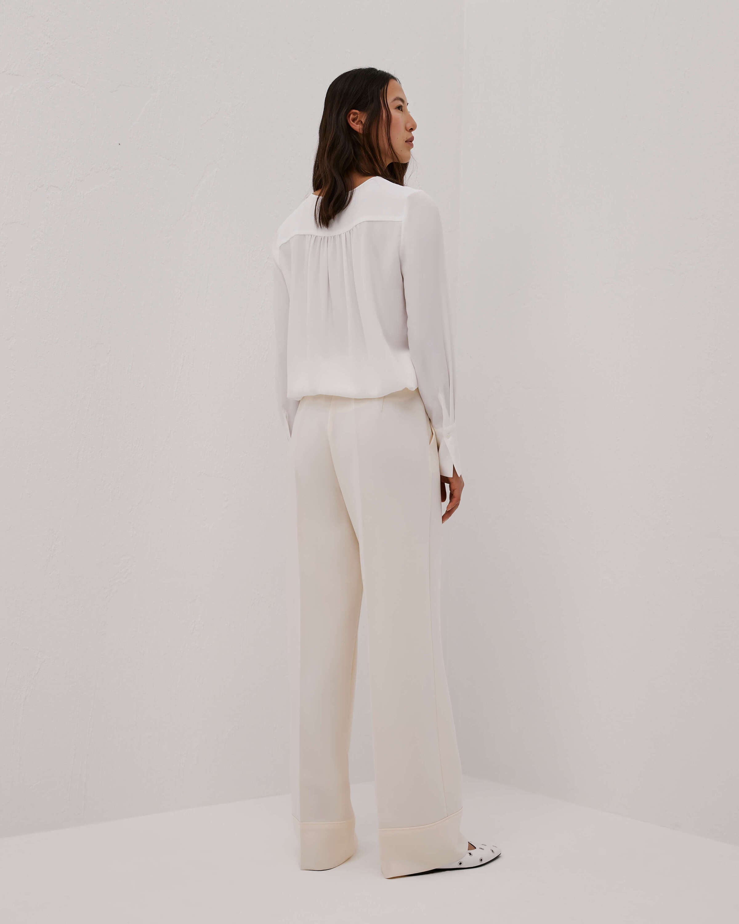 buttercream palazzo trousers