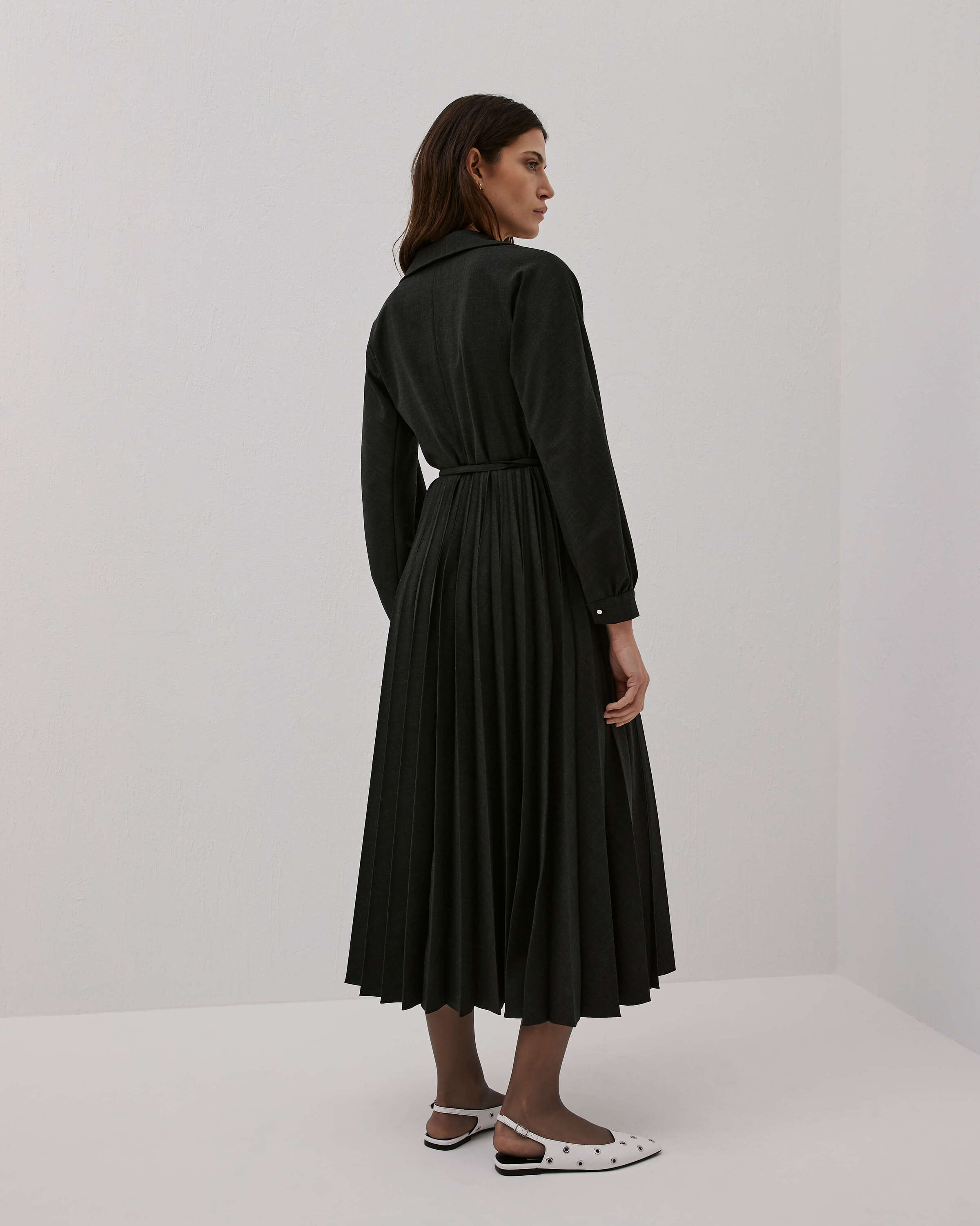 stormy weather pleated dress