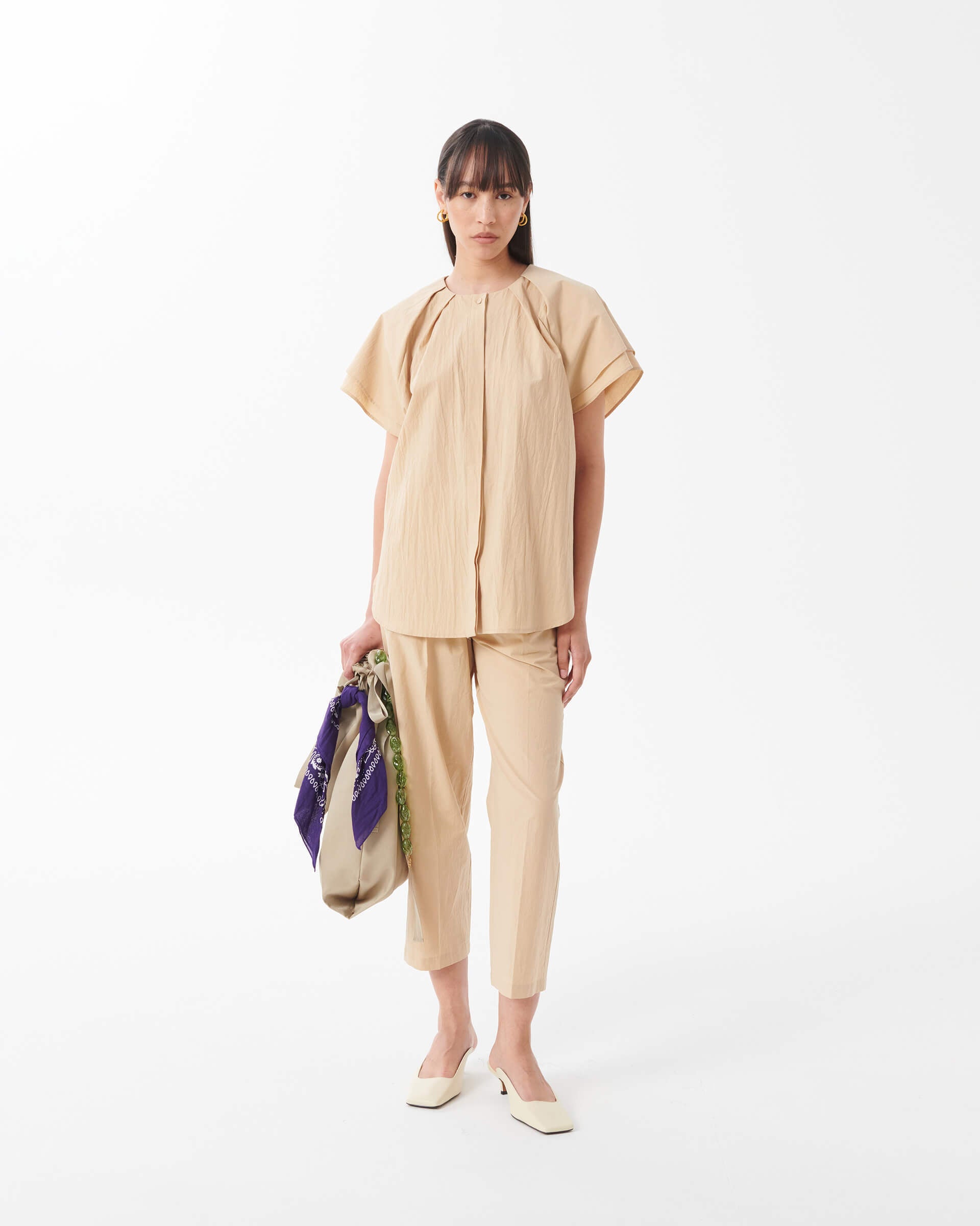 desert straight cotton poplin trousers