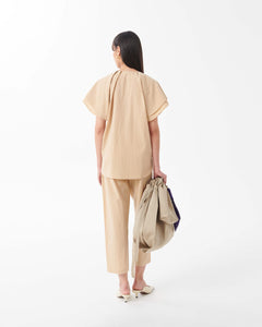 desert straight cotton poplin trousers