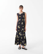 Load image into Gallery viewer, black printed long dress
