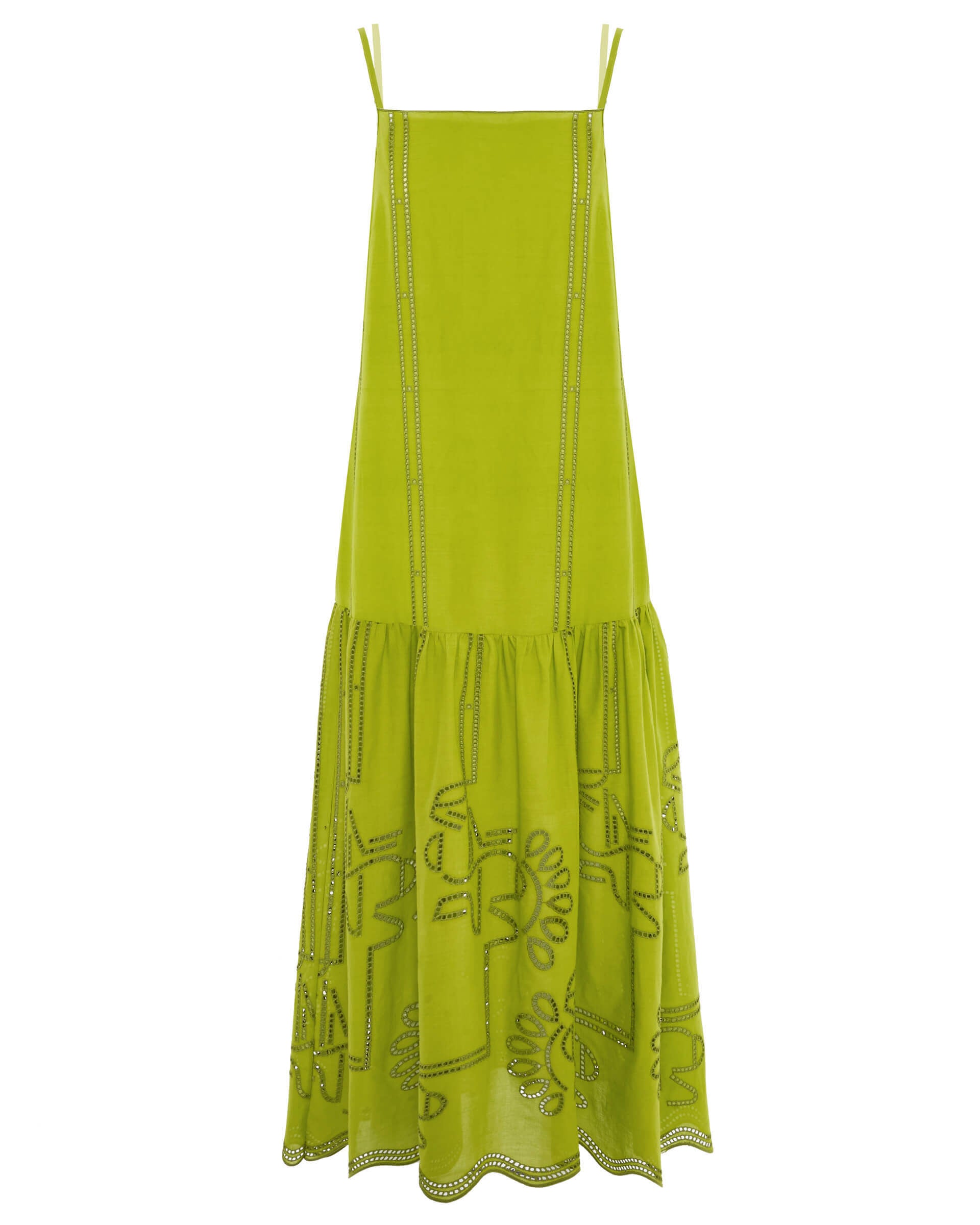 wasabi broderie anglaise midi dress