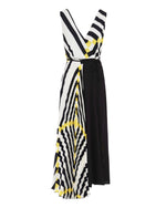 Load image into Gallery viewer, tricolore geometric pleated dress
