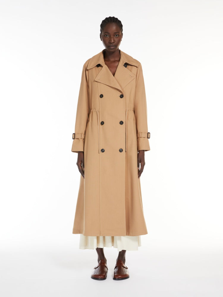 camel wool-blend trench coat