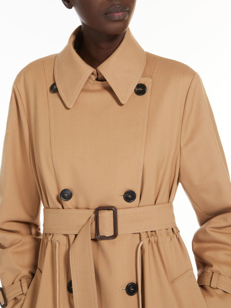 camel wool-blend trench coat