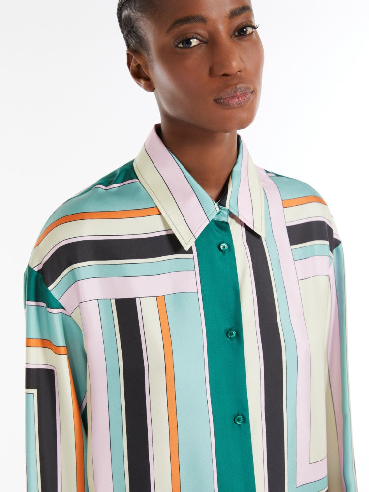 printed silk twill shirt