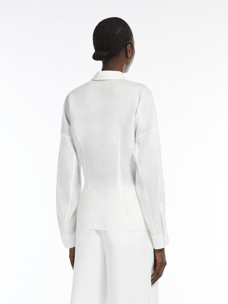 white light linen shirt