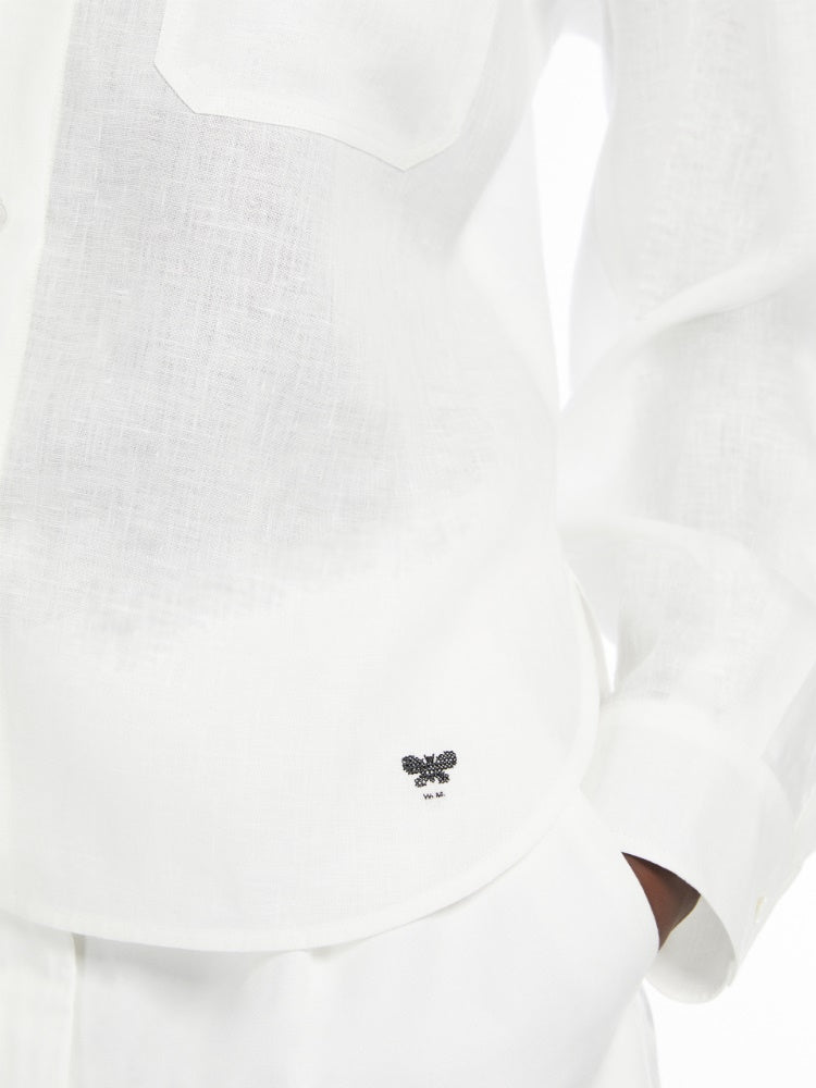 white light linen shirt