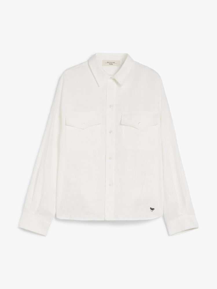 white light linen shirt