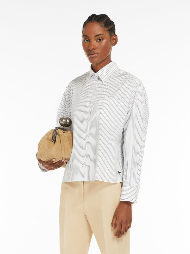 navy cotton poplin shirt