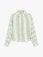 Load image into Gallery viewer, green &amp; white linen shirt
