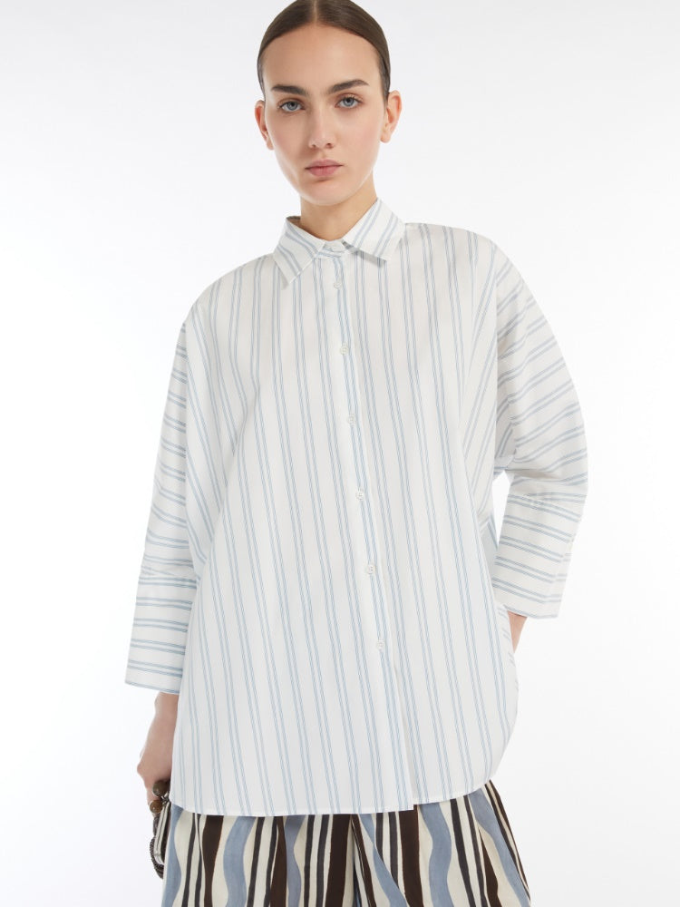 light blue cotton poplin shirt