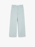 Load image into Gallery viewer, pastel green drill wide-leg trousers
