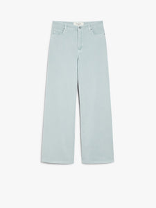 pastel green drill wide-leg trousers