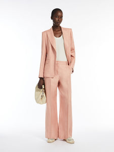 pink linen canvas trousers