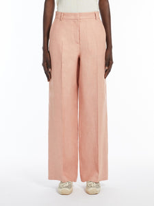 pink linen canvas trousers