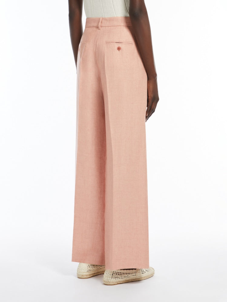 pink linen canvas trousers