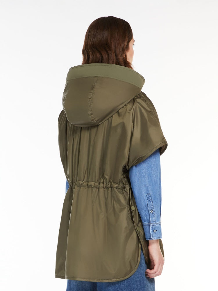 kaki water-repellent reversible cape