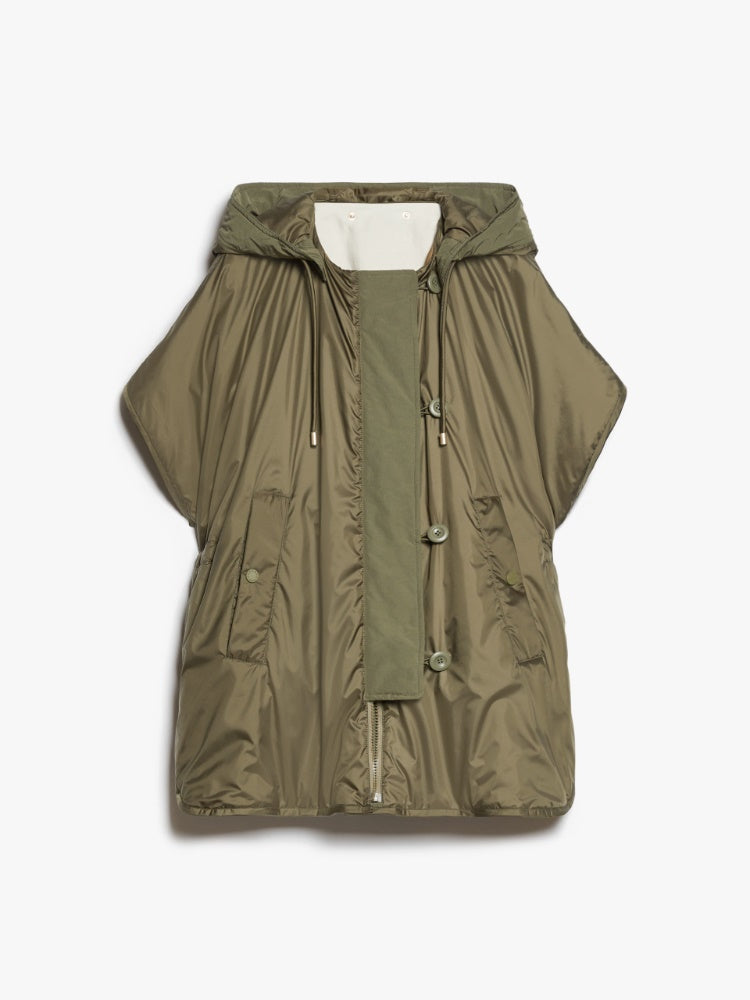 kaki water-repellent reversible cape