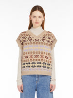 Load image into Gallery viewer, camel alpaca and wool gilet
