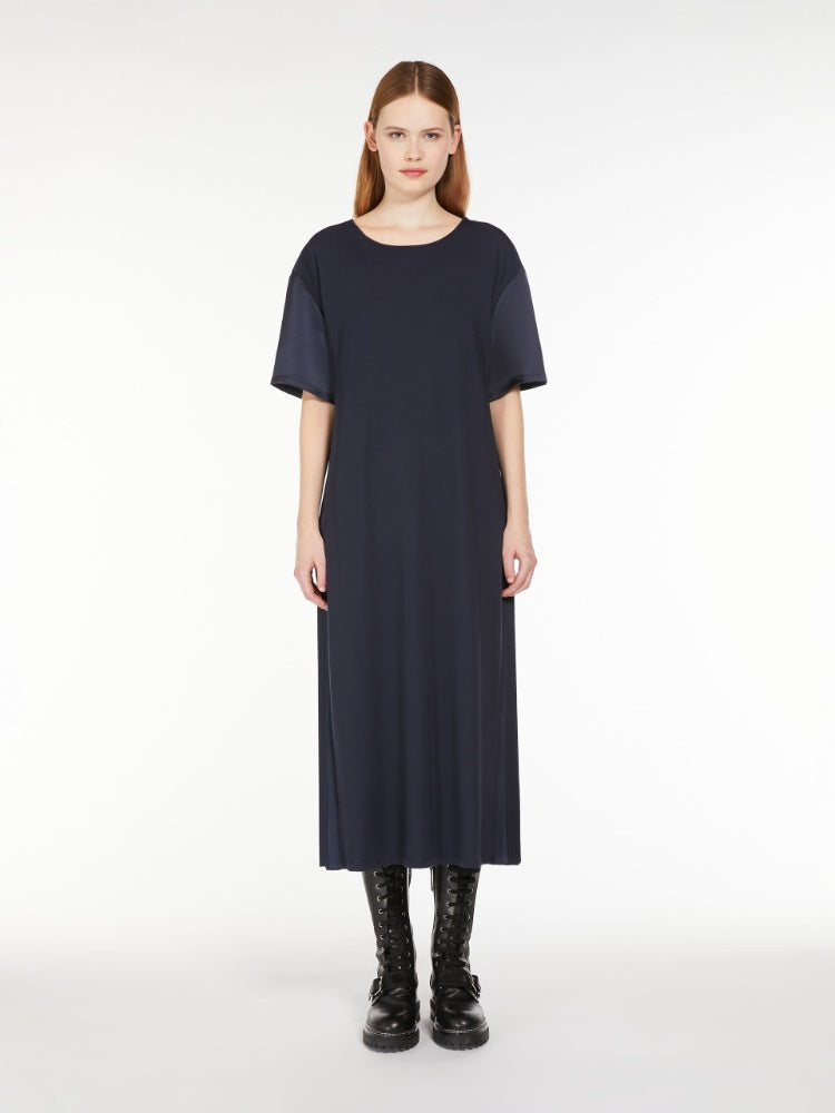 navy fluid jersey dress