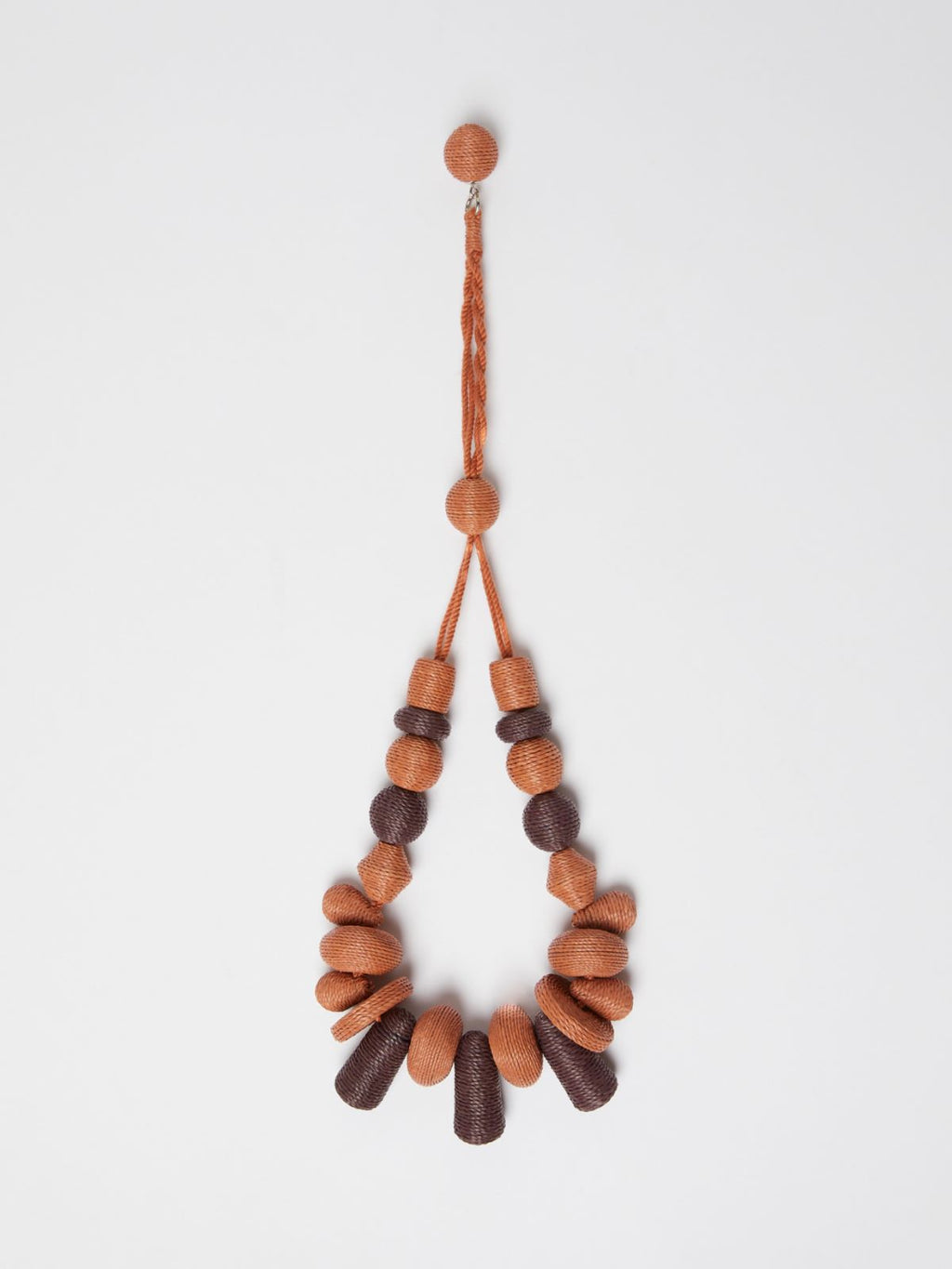 rust long straw necklace