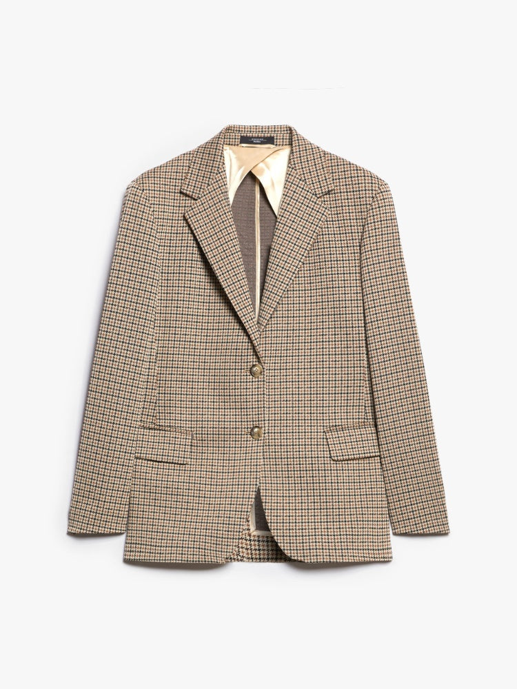 camel jersey blazer