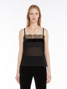 black chantilly lace top