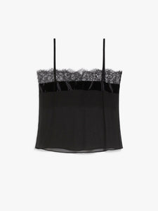 black chantilly lace top