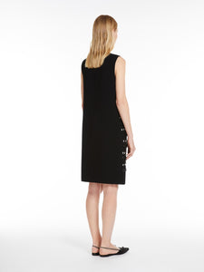 black embroidered cady boxy dress